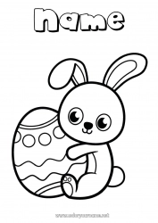 Free coloring Bunny Animal Easter Big easter egg Easy coloring pages Forest animals