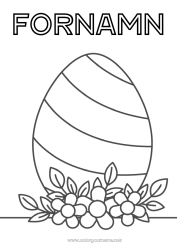 Gratis färgläggning Blommor Påsk Stort påskägg