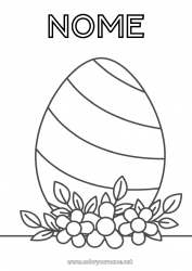 Disegno gratuito Fiori Pasqua Grande uovo di Pasqua