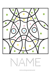 Free colouring Magic colouring books Children's activities Easter Large Easter egg Easy colouring pages