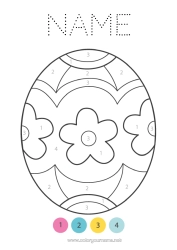 Free colouring Magic colouring books Children's activities Easter Large Easter egg Easy colouring pages