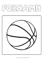 Färgläggningssida att anpassa Sport Ballonger Basketboll Lagsporter