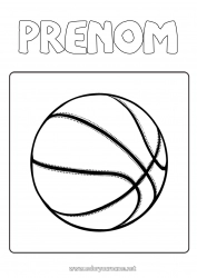 Coloriage gratuit Sport Ballons Basketball Sports d'équipe