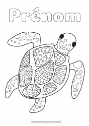 Dessin gratuit Mandala Tortue Animal Animaux marins ou aquatique Reptiles Tortue marine