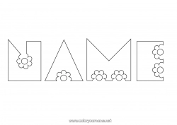 Free drawing Flowers Decorated name