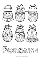 Gratis fargelegging Ananas Frukter