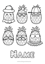 Free colouring Pineapple Fruit