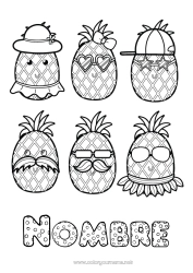 Colorear para personalizar Piña Frutas