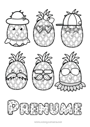 Desen liber de colorat Ananas Fructe