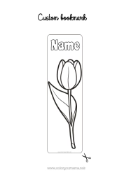 Coloring to customize Flowers Bookmark Tulip Netherlands