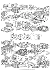 Gratis fargelegging Mandala Dyr Fisk Komplekse fargelegginger Marin eller akvatisk dyr