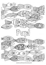 Coloriage enfant Mandala Animal Poisson Coloriages complexes Animaux marins ou aquatique