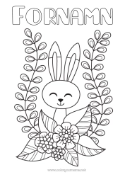 Gratis färgläggning Blommor Vår Kanin Djur Påsk Skogens djur
