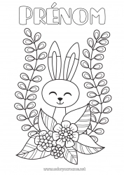 Dessin gratuit Fleurs Printemps Lapin Animal Pâques Animaux de la forêt