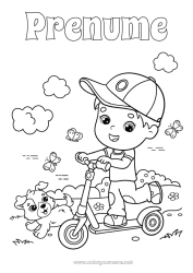 Desen liber de colorat Sport Câine Băiat Vara Primăvară Fluture Vehicule Animal Trotinetă Insecte Câini și pisici Vehicule cu două roți