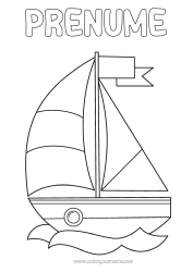 Desen liber de colorat Mare Vehicule Barcă Vapor cu pânze Desene de colorat ușoare Vehicule maritime