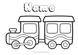 Free colouring Vehicles Locomotive Easy colouring pages Land public transport