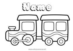 Free coloring Vehicles Locomotive Easy coloring pages Ground public transport