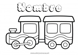 Dibujo libre Vehículos Locomotora Dibujos fáciles para colorear Transporte público terrestre