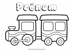 Coloriage gratuit Véhicules Locomotive Coloriages faciles Transport en commun terrestres