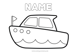 Free colouring Vehicles Boat Easy colouring pages Marine vehicles