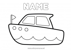 Free coloring Vehicles Boat Easy coloring pages Maritime vehicles