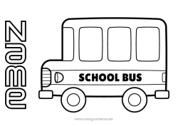 Free colouring Vehicles United States of America Canada Bus, car Easy colouring pages Land public transport
