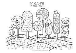 Free colouring Cake Food Treats, sweets Ice cream Pacifier Marshmallows