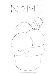 Free colouring Food Children's activities Connecting points Treats, sweets Ice cream