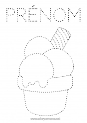 Dessin gratuit Nourriture Activités enfants Points à relier Gourmandises, sucreries Glace