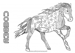 Colorear para personalizar Mandala Caballo Animales Animales de granja