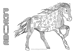 Desen liber de colorat Mandala Cal Animal Animale de fermă