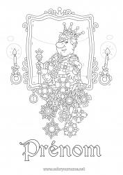 Coloriage gratuit Château Couronne Épiphanie Bijou Coloriages complexes Roi