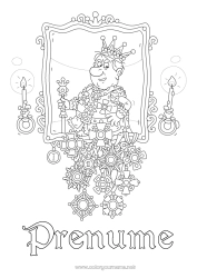 Pagină de colorat personalizată Castel Coroană Epifania Bijuterie Desene de colorat complexe Rege