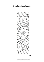 Gratis färgläggning Mandala Bokmärke Komplexa målarbilder Geometriska former
