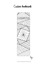 Colorazione gratuita Mandala Segnalibro Colorazioni complesse Forme geometriche