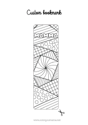 Färgläggningssida för barn Mandala Bokmärke Komplexa målarbilder Geometriska former