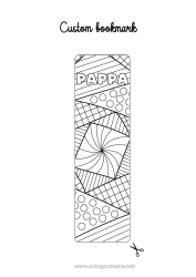 Fargeleggingssiden for barn Mandala Bokmerke Komplekse fargelegginger Geometriske former