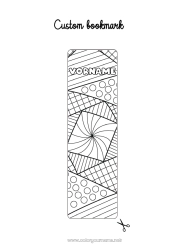 Malvorlage anpassen Mandala Lesezeichen Komplexe Ausmalbilder Geometrische Formen