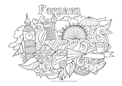 Gratis farvelægning Mandala Det Forenede Kongerige Symboler