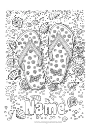 Colouring to customise Mandala Holidays Summer Beach Sea Shellfish Tongue Complex Colouring Pages Marine Or Aquatic Animals