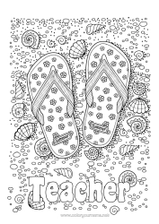 Free colouring Mandala Holidays Summer Beach Sea Shellfish Tongue Complex colouring pages Marine or aquatic animals