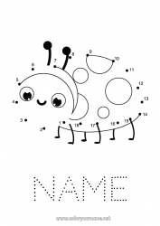 Free drawing Children's activities Animal Connect the dots Ladybug Insects Connect the Numbers