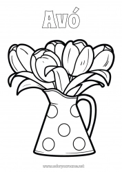 Página de desenho infantil Flores Tulipa Desenhos para colorir fáceis