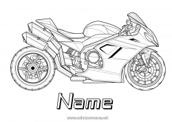 Coloring to customize Vehicles Motorbike Two-wheeled vehicles