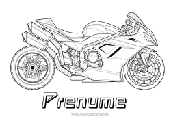 Desen liber de colorat Vehicule Motocicletă Vehicule cu două roți