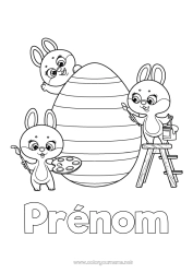 Coloriage gratuit Art Lapin Animal Pâques Animaux de la forêt