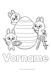 Kostenlose Malvorlage Kunst Hase Tier Ostern Waldtiere Bemalte Ostereier