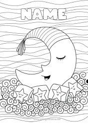 Free colouring Sea Moon