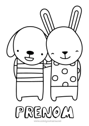 Dessin gratuit Chien Lapin Animal Ami, Amie Chiens et chats Animaux de la forêt